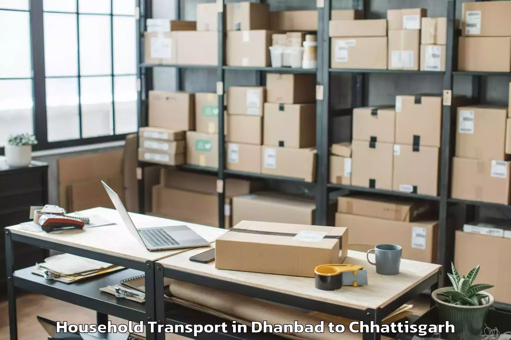 Book Dhanbad to Kurud Household Transport Online